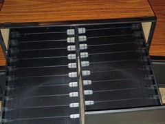 Lot of 3 Wood Grain VHS Storage 24 VCR VHS Cassette Tapes Slide Plastic Drawers