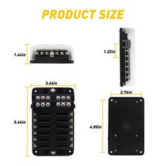 12 Way Blade Fuse Box Block Holder LED Indicator 12V Auto Marine Boat Waterproof