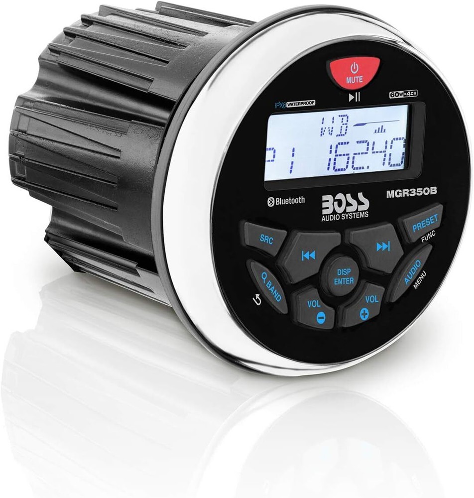Boss Audio AM FM AUX USB Bluetooth Marine Boat Gauge Style Radio Stereo Receiver