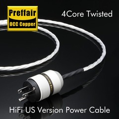 Preffair OCC Copper Silver Plated Audio Amplifier Cable C7 US Plug Power Cable