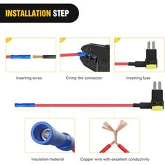 15PCS Fuse TAP Adapter Kit 12V 15 Amp 20Amp Car Add-a-circuit Mini ATM APM Blade
