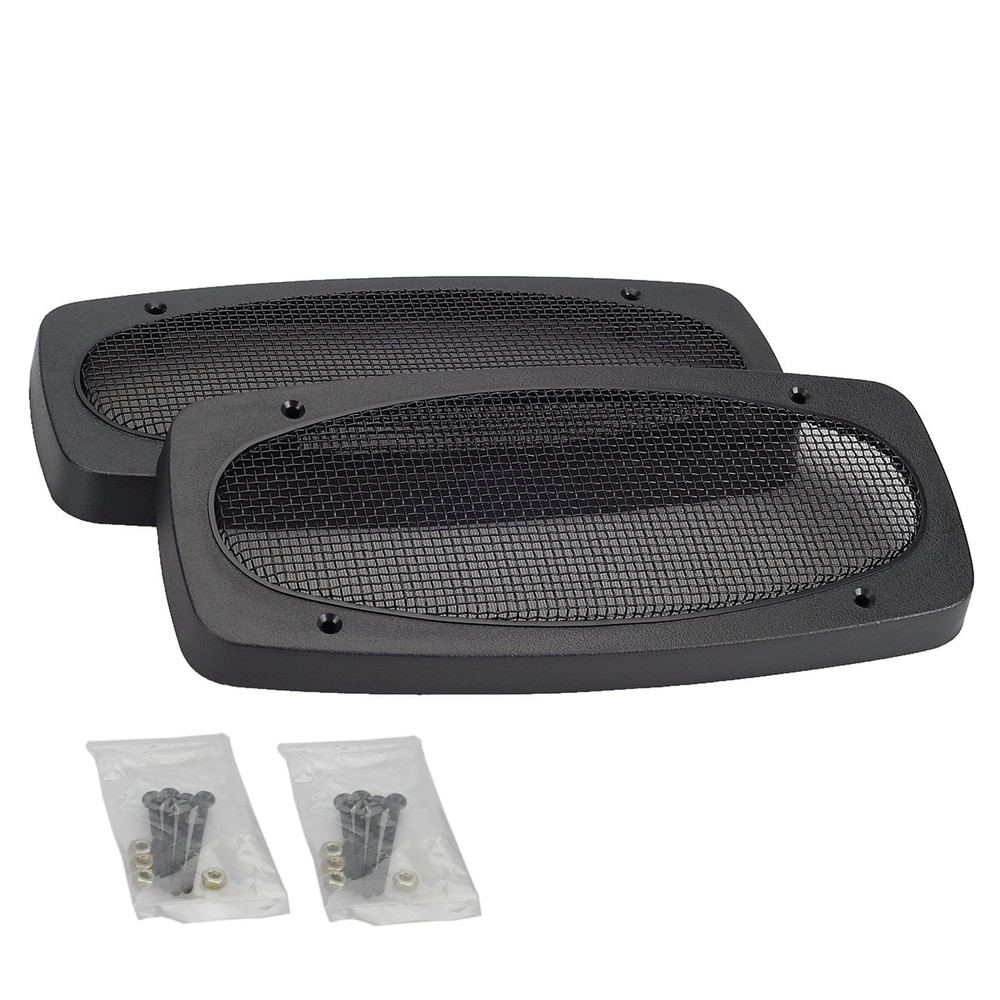 4×10 Speaker Grills Black Wire Mesh For RV Marine Auto Pair Audio Cover Guard