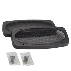4×10 Speaker Grills Black Wire Mesh For RV Marine Auto Pair Audio Cover Guard