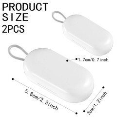 2 Pcs Earplug Cases, Ear Plug Holder Cases Only 1 Count (Pack of 2), White