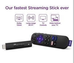Roku Streaming Stick 4K 2160p HDR Dolby Vision Wi-Fi HDMI Voice Remote