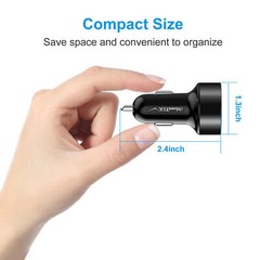 Fast Charge Alloy Dual USB Car Charger Adapter for iPhone XR XS Tablets and PCs