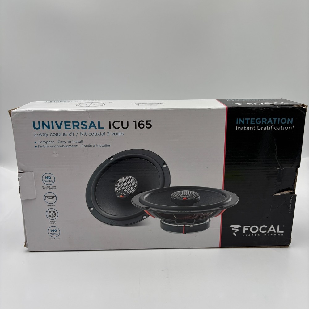 Focal ICU 165 Universal Integration 6-1/2″ 2-Way Coaxial Car Speakers Pair New