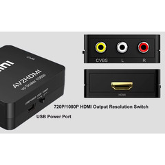 RCA to HDMI Converter with USB Cable 1080P AV to HDMI Adapter AV2HDMI AV/CVSB to