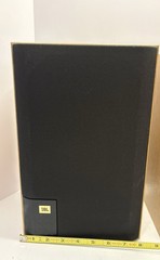 JBL J2050 Woodgrain Bookshelf Speakers Pair 2 Way Oak MADE IN USA Tested Works
