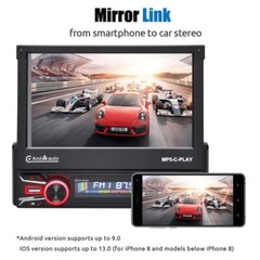 7″ Single 1 DIN Car Stereo Flip Out Touch Screen Radio Carplay MP5 USB +Camera