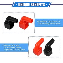 1 Pair Battery Terminal Insulation Covers, 40mm Length 10mm 0.39″ Car Battery