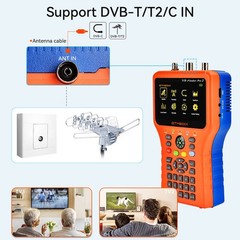 DVB-S2/S2X/T2/C Satellite Terrestrial Cable TV-Signal Finder Meter FTA Reception
