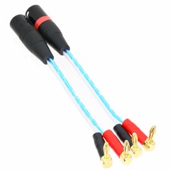 1Pairs Dual Banana Plug RA to XLR 3pin male Audio Speaker patch Cable DJ PRO PA