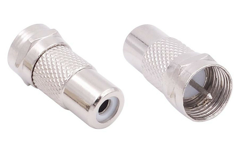 RCA Female Jack to F-Type Male Plug Coax Coaxial Adapter Radio Connector RG59/6