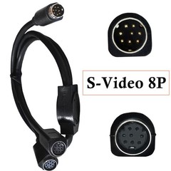 S-Video 8 Pin Mini DIN Y Splitter Cable Mini 8-Pin DIN S-Video Male to 2 Fema…