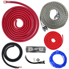 Sky High Car Audio 1/0 Gauge CCA Amp Wiring Kit Complete Install Multi Color