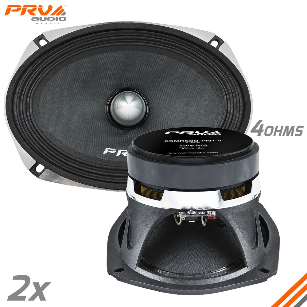 2x PRV Audio 69MR500-PhP-4 Midrange Car Audio Speakers 4 Ohms 6×9 PRO 500W