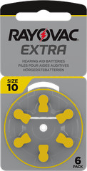 6 x Rayovac Hearing Aid Batteries 10 Extra Advanced 1.45V 105mAh 10AU-6XEMF