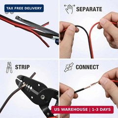 16 Gauge Wire 25FT, 16 AWG Red and Black 2 Conductor Speaker Wire Copper Clad Al