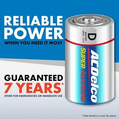 ACDelco Super Alkaline Maximum Power D Batteries for Home and Household Use