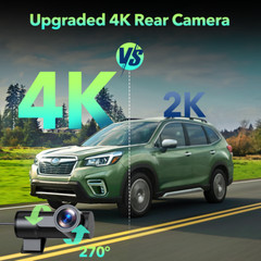 Toguard DC19 2160P Dash Cam Car Front Rear 4K + 4K Dual Car Camera with 128GB SD
