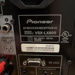 Pioneer VSX-LX805 11.4-Channel A/V Receiver Home Audio Amplifier-original box