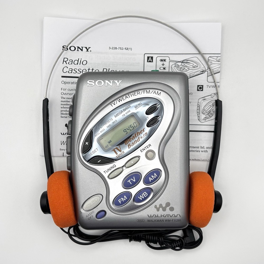 Sony Walkman WM-FX281 AM/FM Cassette Player – New Belt – Reconditioned
