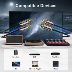 Professional 2RCA Male to Male Audio Cable – 3 Feet with Corrosion Resistance
