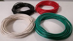 MTW 10 GAUGE WIRE WHITE GREEN RED & BLACK PRIMARY AWG STRANDED COPPER 25′ EA