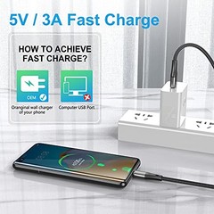 USB to USB C Cable,3Pack Premium Nylon Braided Fast Charging,3A Rapid 10ft Grey
