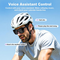 AI Smart Glasses, Polarized Bluetooth Sunglasses for Men Women | Real-Time Trans