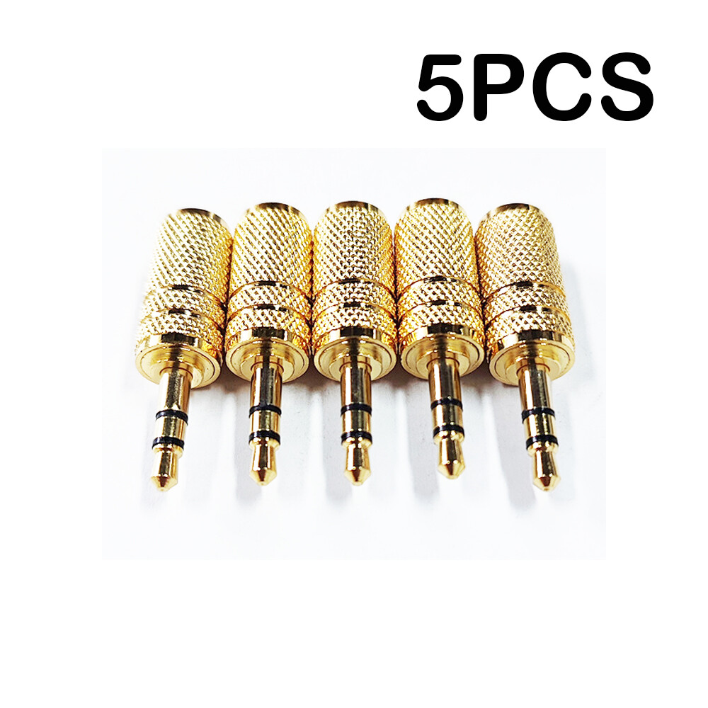 5-Pack 3.5mm Stereo TRS Male Plug to 3.5mm Mono TS Female Jack Audio Adapter