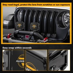 AUXBEAM 3″inch LED Driving Light Bar SPOT Pods Work Lamp & Black Cover Shield