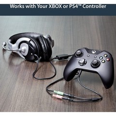 StarTech.com Headset Adapter, Microphone and Headphone Male to Female, Black