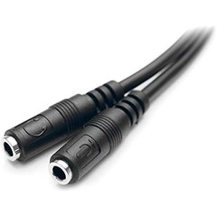 StarTech.com Headset Adapter, Microphone and Headphone Male to Female, Black