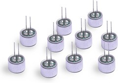 10Pcs Cylindrical Electret Condenser Microphone Pickup with 2 Black, Silver