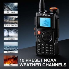 Baofeng K6 5W Tri-Band Ham Radio UHF/VHF/1.25M/NOAA/FM/Air Receiver Type-C 999CH