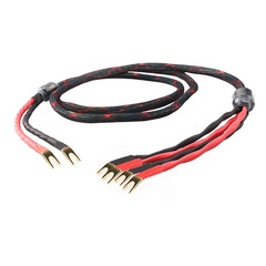 One Piece 12AWG OCC Pure Copper HIFI Audio Bi-wire Speaker Cable 2 to 4 Plugs