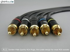 A11(5CH) (0.5m 1.5ft)— Color-Coded 5CH Canare L-4E6S RCA Audio/Video Cables