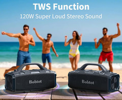 Bobtot Portable Bluetooth Speaker, 60W Peak IPX6 Waterproof, Outdoor Speaker NEW