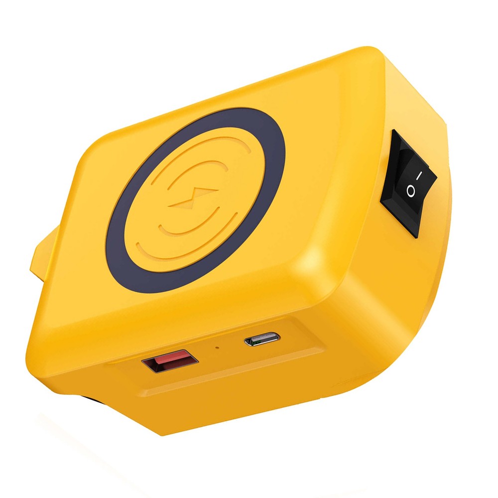 For Dewalt 20V Batteries Wireless Charger Adapter W/2-Port USB Type-C Port