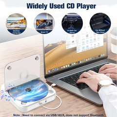 Car CD Player for CD Lovers, Road Trips, Home Listening, AUX & USB