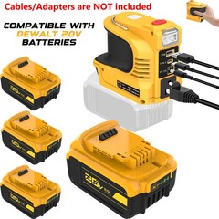 4 Pack For DeWalt 20V Max 5.0AH Lithium Ion Battery DCB205 + 220W Power Inverter