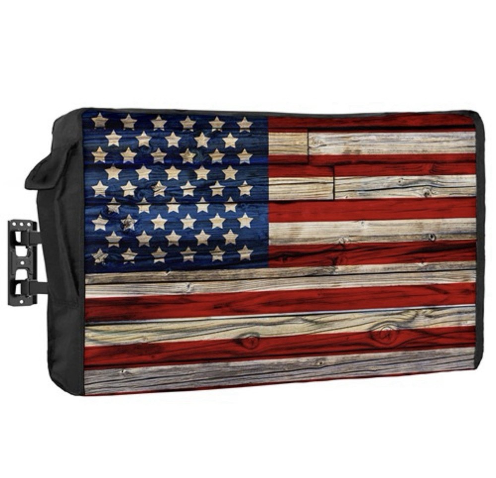 American Flag Outdoor Weather Proof TV Cover for 70 to 75 Inch TVs Heavy Duty