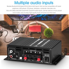 AK380 Bluetooth Audio Power Amplifier Speaker Receiver with U-disk/SD/FM Radio
