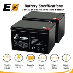 12V 12AH Battery for Pride Mobility Go-Go Ultra X 3-Wheel – 2 Pack