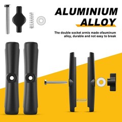 Metal Double Socket Arm Compatible RAM Mount Arm, 1″ Double Ball Adapter, 360°
