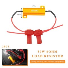 50W 6ohm LED Load Resistors, Aluminum Turn Signal Resistor Flasher 2 PCS