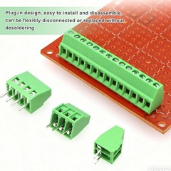 5 PCS 16Pin PCB Mount Screw Terminal Block Connector 2.54mm Green