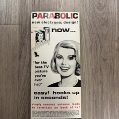 Vintage 1968 Fedtro Super Power Parabolic TV Rabbit Ear Antenna TV-8 FM UHF VHF